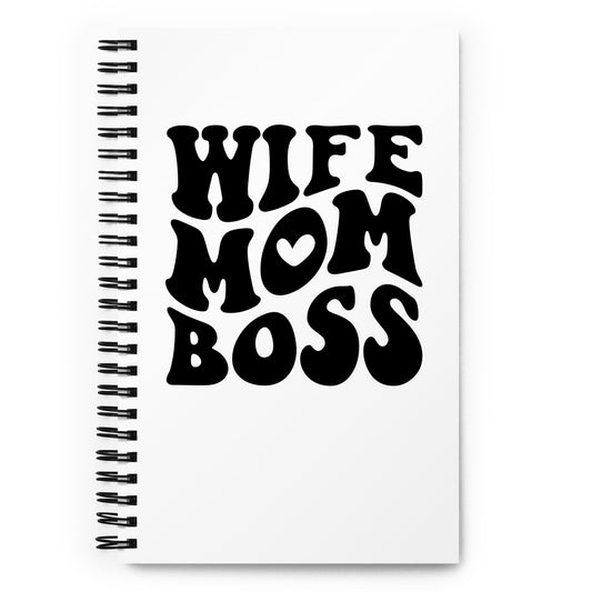 WIFE MOM BOSS - Spiral notebook
