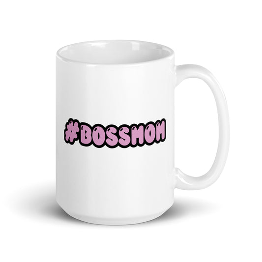 #BOSSMOM Purple - White glossy mug